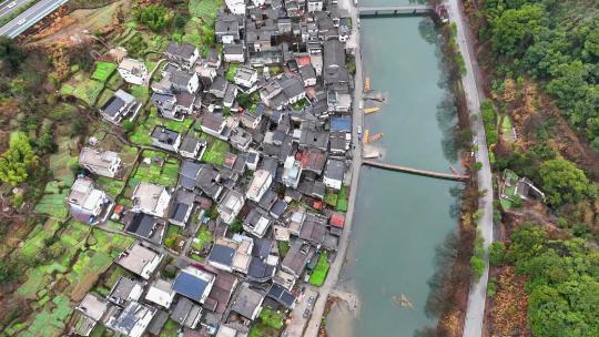 航拍江西婺源江南水乡徽派建筑古民居