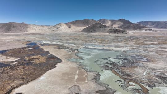西藏定结县湿地公园航拍高原湿地航拍