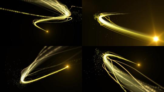金色粒子光线工程 AE视频素材教程下载