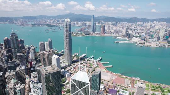 航拍中国香港中银大厦城市建筑大景