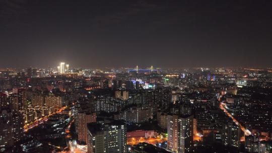 徐家汇商圈夜景航拍空镜