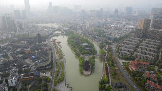 4k  航拍江苏淮安运河文化长廊风景区