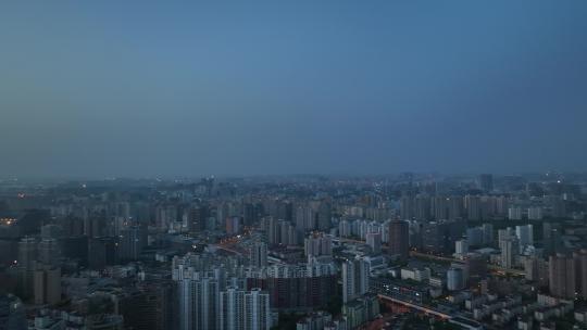 上海清晨日出航拍