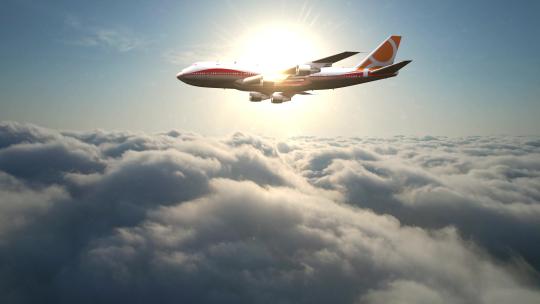 飞机 飞过云海