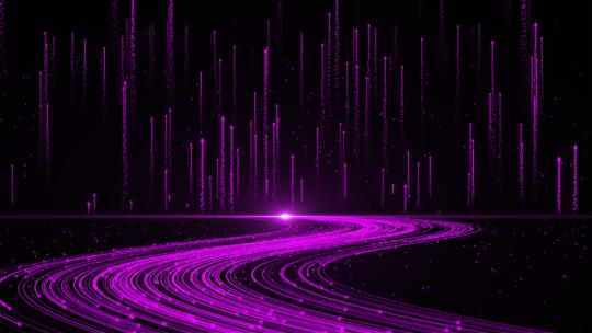 紫色粒子光线河流背景AE模板
