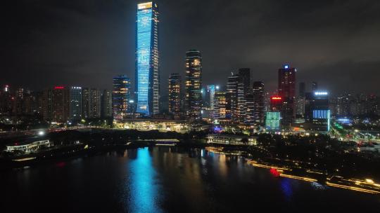 深圳南山区建筑群夜景视频素材模板下载