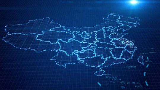 中国发散地图文件夹AE视频素材教程下载