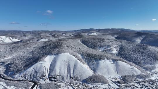 航拍早春大兴安岭林海雪原