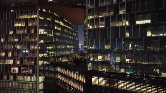 4K写字楼夜景航拍