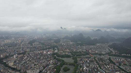 雨季广西桂林山水风光航拍