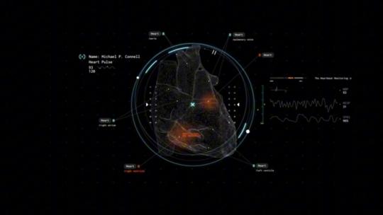 心脏生命体征的HUD全息说明