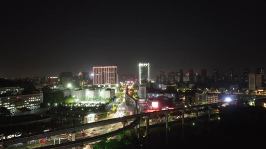 芜湖大镜湖夜景航拍