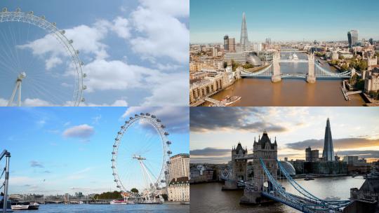 【合集】伦敦城市建筑景点伦敦眼视频素材模板下载