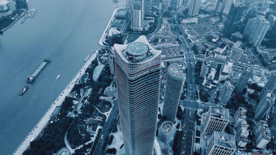 上海北外滩白玉兰大厦航拍空镜