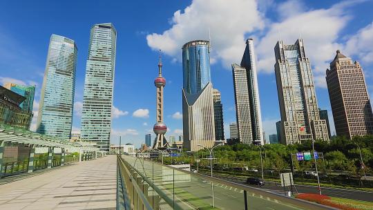 上海外滩城市地标建筑群延时摄影