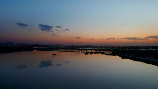 正定滹沱河 夕阳航拍