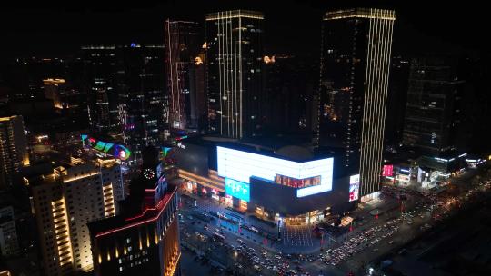 花园路正弘城 城市夜景 郑州夜景 郑州地标视频素材模板下载