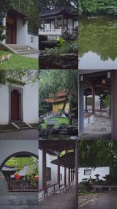 园博园雨中江南中式建筑竖屏版高清在线视频素材下载