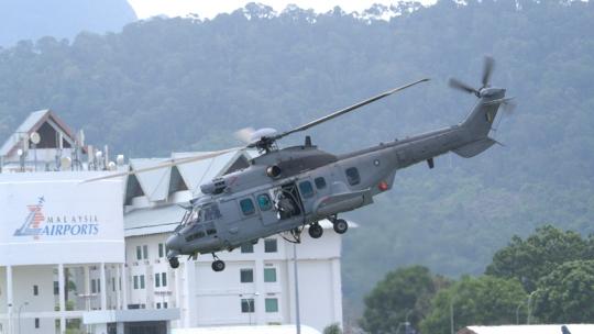 兰卡威航展马来西亚空客H225M直升机视频素材模板下载