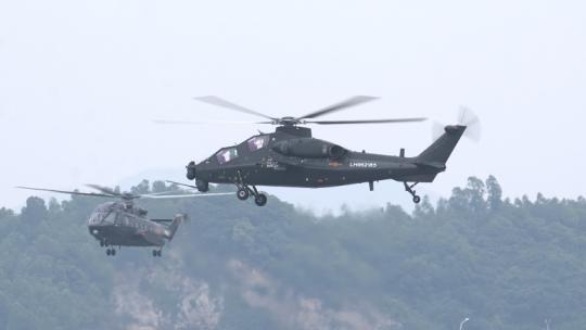 4K超稳：2022中国航展武直10直升机视频素材模板下载