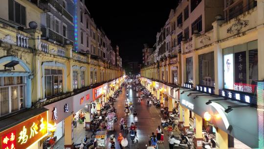 北流市步行街夜景航拍