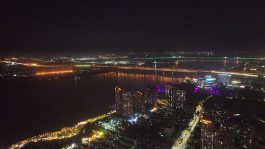 芜湖鸠兹广场夜景航拍视频素材模板下载