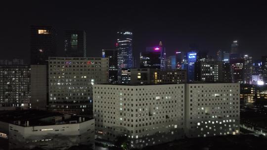 4K深圳南山区科技园建筑群夜景航拍