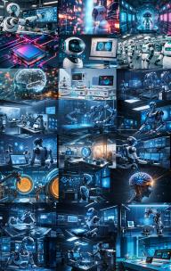 未来科技人形机器人AI人工智能合集高清在线视频素材下载