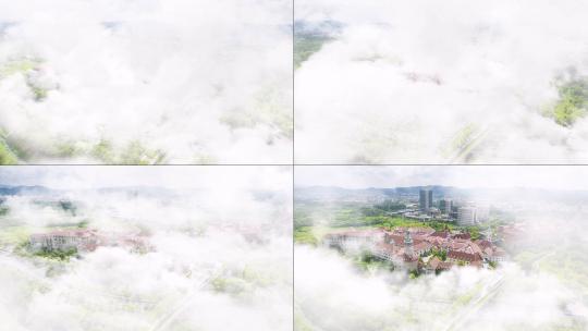 穿梭云层拨开云雾俯冲镜头高清AE视频素材下载