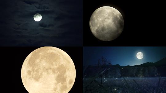 【月亮】月亮夜空云层视频素材模板下载