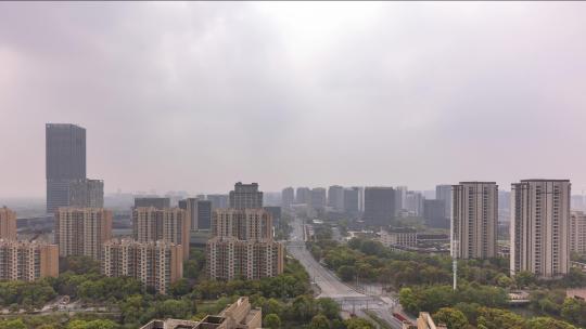 上海嘉定新城车流延时4K视频素材模板下载
