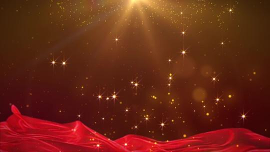 红绸子粒子雨上升