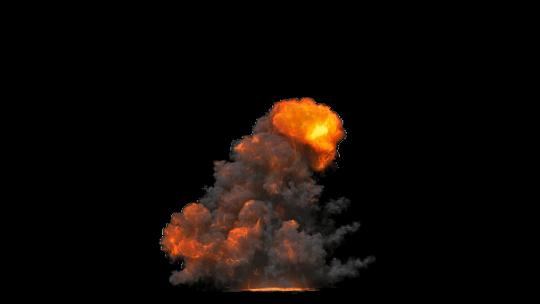 4k地面上爆炸后浓烟火光光效-alpha (29)视频素材模板下载