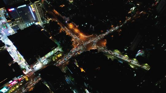 合集云南昆明城市夜景拥堵交通航拍视频素材模板下载