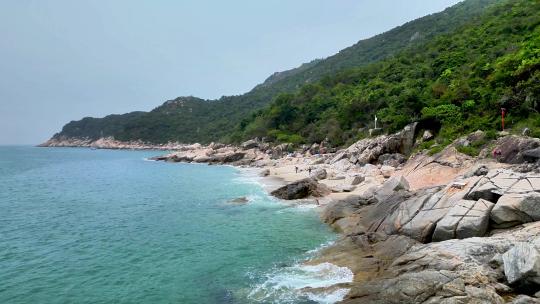 航拍深圳户外线路最美海岸线大鹿港