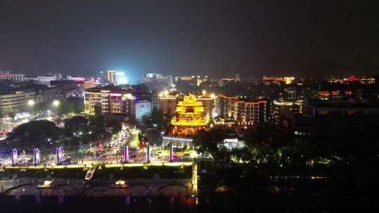 广西桂林城市风光交通航拍