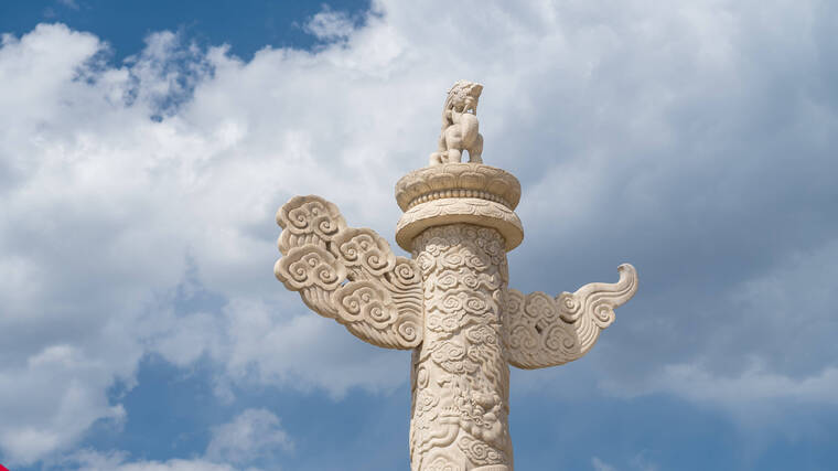 故宫华表和平鸽延时