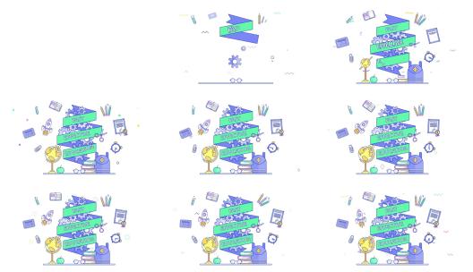 教育图标组合标题学习高清AE视频素材下载