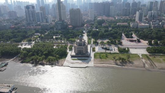 航拍湖北武汉横渡长江博物馆视频素材模板下载
