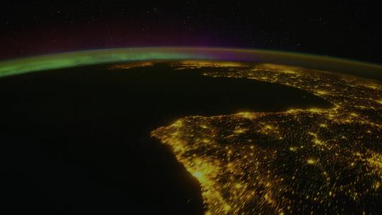 夜晚太空看地球视频素材模板下载