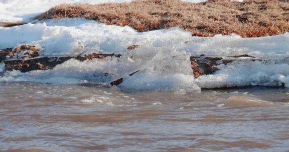 冰雪开始融化的河流