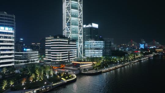 航拍上海北外滩夜景视频素材模板下载