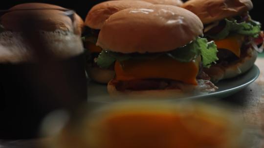 美式汉堡食谱味道美式料理视频素材模板下载