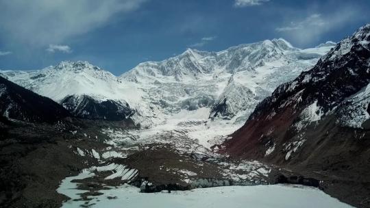 航拍西藏林芝波密米堆冰川自然风光