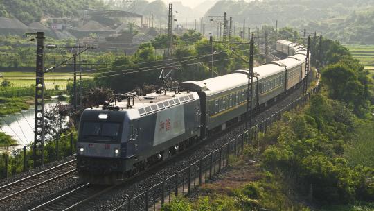 4k 实拍铁路火车运输