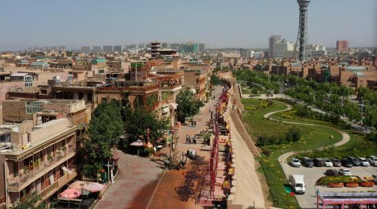 新疆喀什古城航拍
