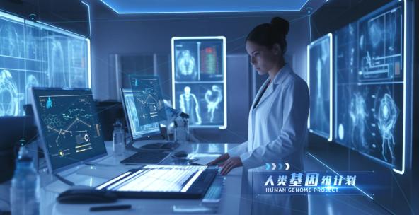 精品 · 蓝色科技感智慧医疗HUD界面AE模板