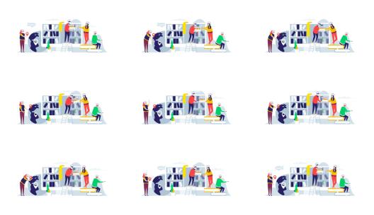 网课在线教育学习研究高清AE视频素材下载