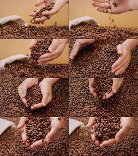 手捧咖啡豆高清在线视频素材下载