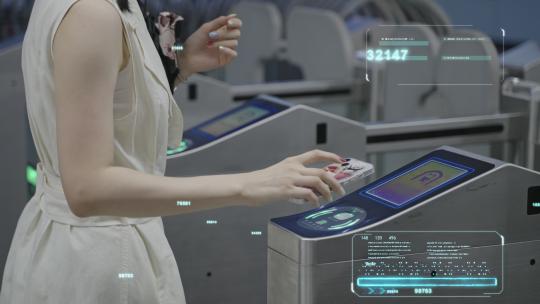 上海地铁刷卡进站特效视频素材模板下载